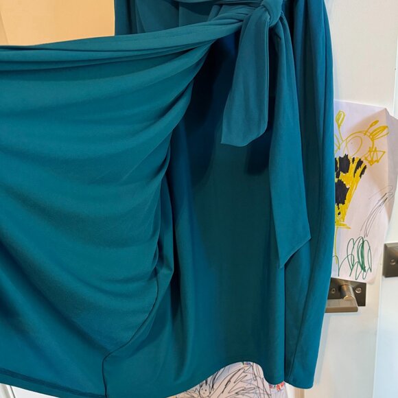 White House Black Market 18W Teal Faux Wrap Dress - Picture 4 of 6